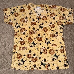 Halloween Themed Scrub Top